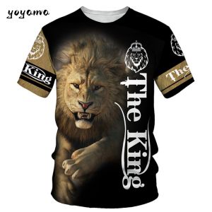 Mens T-Shirt Lion King 3D Print Men T-Shirt 2025 Summer New O Neck Short Sleeve Tees Style Male Clothes Fashion Casual T-Shirts