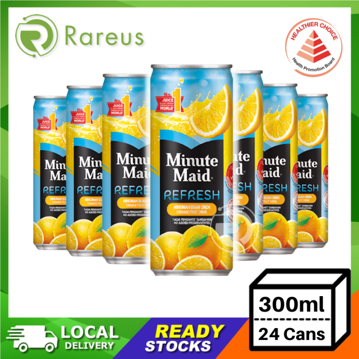 Minute Maid Refresh Orange (300ml x 12 Cans / 300ml x 24 cans) | Lazada ...