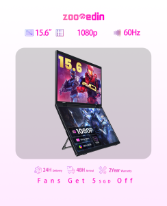 【Local Warehouse】ZOOMEDIN 15.6 Inch FHD 1080P Dual Screen Ultra-Slim Portable Monitor for Laptop107% sRGB ΔE<2 USB-C HDMI External monitorDual Speakers Extender Display LaptopPC Phone Xbox PS4/5 Switch【Delivered Whinin 72 Hours】