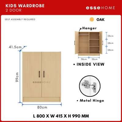 on8gjid EsseHome Kid Wardrobe 2 Door Children Wardrobe Side Cabinet 2 Door / 3 Door Almari Baju Budak Almari Kanak M2Y9R