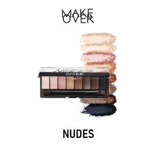 MAKE OVER Eyeshadow Palette Indonesia / Eye Shadow Palette 10g / Crease Resistant / Long Wearing / Lightweigh And Buildable / Blendable Formula / 8 Versatiles Colors / Shimmers & Velvety Shades / Glowing / Shade Nudes Smokey / Cosmetic Eyes Makeup Series
