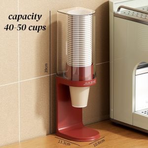 Paper Cup Dispenser Holder Large Capacity Countertop Organizer Cafe Office Breakroom Easy Refill