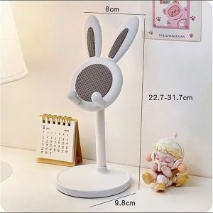 Giá Đỡ Điện Thoại Điều Chỉnh Góc Hình Thỏ – Nâng Hạ 22.7–31.7cm Đế Tròn Để Bàn