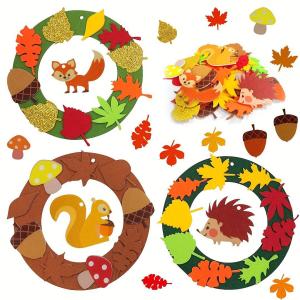 Wreath Stickers Felt Environmentally Friendly Materials Felt Autumn Maple Leaf Stickers Novelty