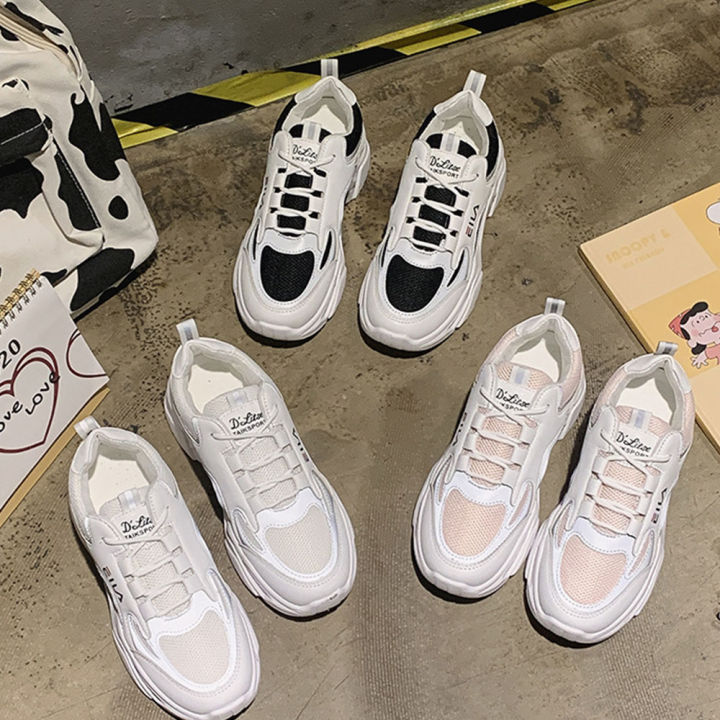 SMD trendy shoes women platform shoes thick sole lace up sneakers for women  chunkey ladies chaussures femme Lazada PH