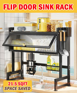Kitchen Sink Drain Dish Rack with Cabinet Door Kitchen Storage Shelf / Rainbow Culture