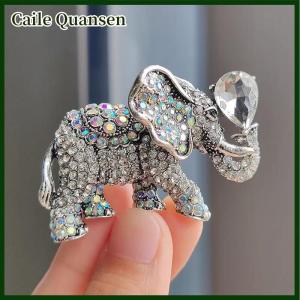 Caile เข็มกลัดคริสตัลพลอยเทียมรูปสัตว์ช้างแฟชั่นสำหรับผู้หญิงเสื้อโค้ทเครื่องประดับของขวัญ