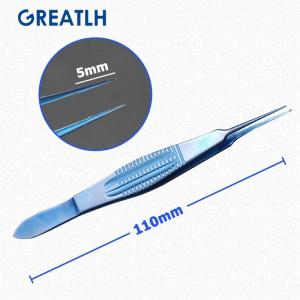 10.5cm Titanium/Stainless Steel Teethed Forceps Tweezer Ophthalmic Clamp Dental Instrument Forceps