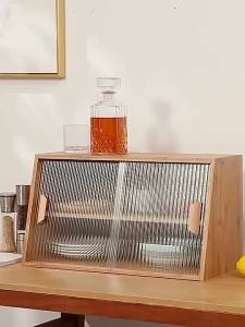 Small Cupboard Kitchen Countertop Sideboard Cabinet Household Mini Storage Cabinet Dessert Pastry Display Cabinet