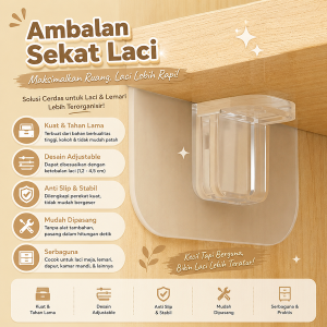 Ambalan Sekat Laci / Perekat Dinding Penopang Rak Lemari Holder Multifungsi LJ49