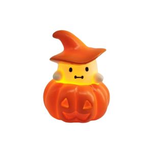 CGGUE LED Glowing Ghost Nightlight Button Cell Battery Operated Warm Light Halloween LED Decor Witch Hat Lamp Smooth Surface Spooky Tabletop Lamp Bedside Nightstand