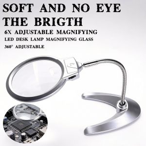 Adjustable Magnifying Glass Desktop Magnifying Lens with Led Light