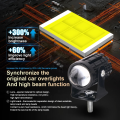 Mini Driving Light For Motorcycle 12V 2 Color Led Light Super bright. 