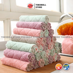 Serbed Kain Waslap Cuci Piring Microfiber Tebal Menyerap Air dan Minyak Anti Panas