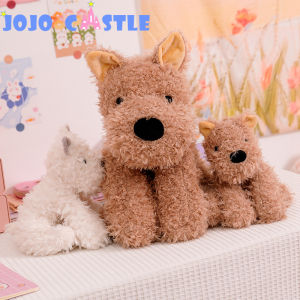 JOJO CASTLE 22/30/40cm Adorable Fluffy Hair West Highland White Terrier Plushie Soft Puppy Plush Toy Stuffed Lifelike Animals Baby Appease Sleep Doll 高低狗 公仔