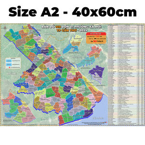 Bản Đồ Tp Cần Thơ Mới 103 Phường Xã 2025 Size A1 và A2