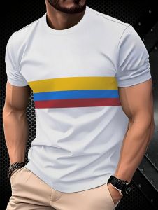 Mens Minimalist Striped T-Shirt Short Sleeve Casual Business Top Basic Fashion Round Neck Design High Quality Mens Clothing