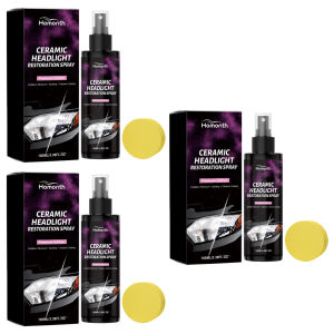 Car Headlight Restorer Kit Anti Yellowing UV Protection Cleaner with Sponge for Clear Visibility