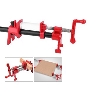 3/4 นิ้วท่อแคลมป์มือข้อเหวี่ยงงานไม้แนวตั้งอุปกรณ์ติดตั้งแคลมป์อย่างรวดเร็วเครื่องมือช่างไม้ แคลมป์ท่อพื้นผิวเรียบทนทานแคลมป์งานไม้ประสิทธิภาพสูงแอพพลิเคชั่นกว้างชุบสังกะสีสำหรับช่างไม้ท่องานไม้ แคลมป์ช่างไม้ Fixture 3/4 Pipe Clamp ยึดท่อข้อเหวี่ยงคู่มือ