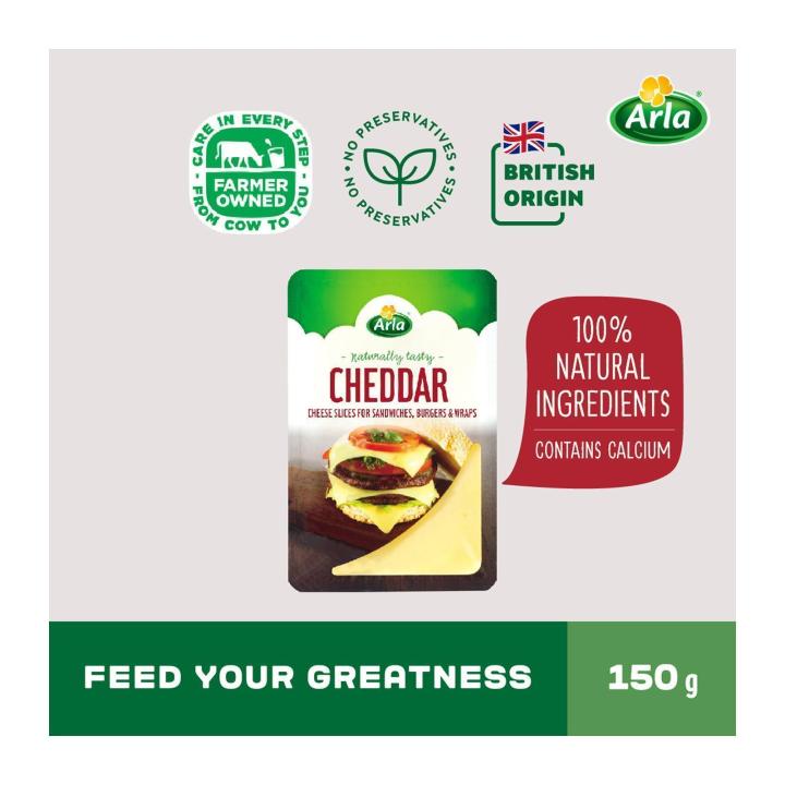 Arla Natural Sliced Cheddar Cheese 150G