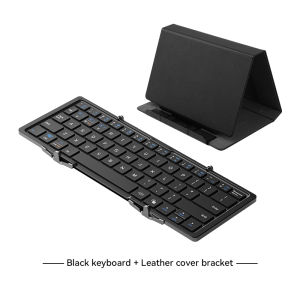 BOW บาง HB066 มินิ พับได้ แป้นพิมพ์ ไร้สาย บลูทู ธ ชาร์จไฟได้ แบบพกพา สาม พับ แป้นพิมพ์ ด้วย ฟลาเนล ถุง สำหรับ แล็ปท็อป แท็บเล็ต