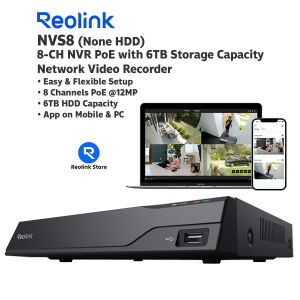 Reolink NVS8 เครื่องบันทึกกล้องวงจรปิด 8Channels NVR PoE (none HDD) รองรับ HDD ขนาดสูงสุด 6TB