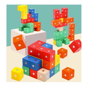 MAINAN EDUKASI ANAK KOLEKSI BALOK KAYU MAGNET 1SET ISI 10PCS UNTUK KREATIF ANAK UKURAN 2CM