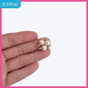 JCSYFAC 10 cái nút ngọc trai Kim cương giả hoa tự làm đồ trang trí đám cưới Đồ trang trí May Vá Thủ Công