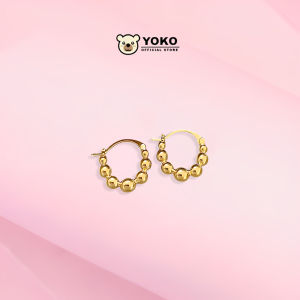 YOKO Anting Wanita Bentuk Bulat Berlapis Emas Anti karat dan Anti Luntur Anting Wanita Dewasa Asli Anting Tusuk Korea Style E1-29