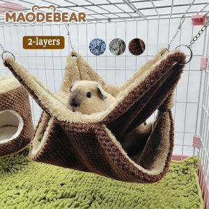 MAODEBEAR Hamster Hammock Small Pet Hanging Bed Double Velvet Warm Thickened Pet Cage