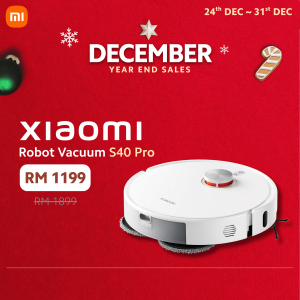[NEW] Xiaomi Robot Vacuum S40 Pro | Dual Edge-Cleaning System | Automatic Mop Lift | Anti-Tangle Roller & Side Brush
