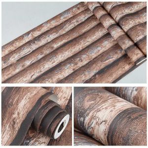 MT wood grain waterproof self-adhesive wallpaper wallpaper dormitory bedroom living room PVC furniture renovation sticker wallpaper sticker (10m x 45cm)