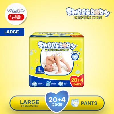 SWEETBABY ACTIVE DRY PANTS DIAPER - LARGE - 20+4 PADS - DISPOSABLE DIAPER