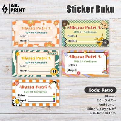 Stiker Nama Mata Pelajaran Sticker Nama Buku Pelajaran Label Nama Sticker Nama Sekolah Nama Buku Custom Mix desain