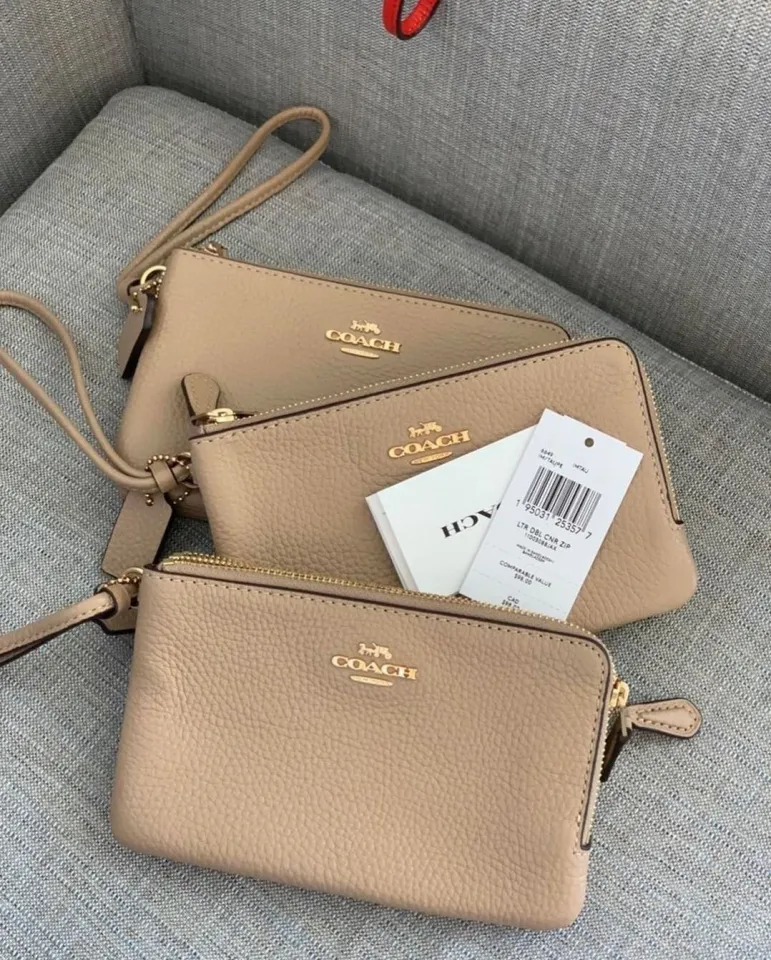 Double corner zip wristlet cheap