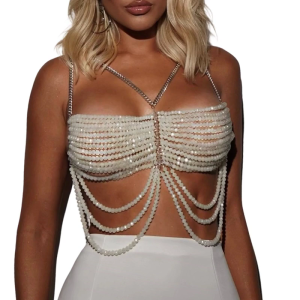Bohemian Body Chains Bra Beaded Bikini Chest Chains Raves Nightclub Body Accessories Gifts for Women Girls