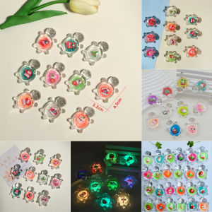 Mô Hình charm rùa Lớn 5cm rùa nhỏ 3cm Dạ quang phát sáng trang trí tiểu cảnh bể cá xe bàn học DIY