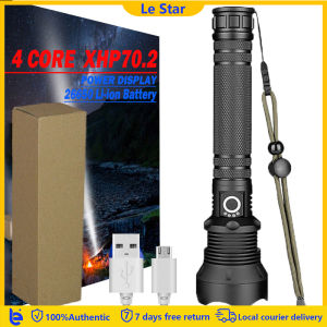 Most Powerful LED Flashlight XLamp XHP70.2 USB Zoomable 3 modes Torch XHP70 18650 Rechargeable Battery Flashlight