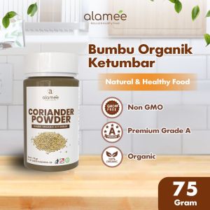 ALAMEE Ketumbar Bubuk Organik Bumbu Dapur Instan Coriander Powder Murni Asli Tanpa Campuran 75gr