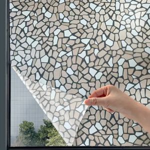 (ẢNH THẬT) Decal dán kính họa tiết sỏi đá decal mờ dán cửa sổ phòng khách tolet có sẵn keo dán