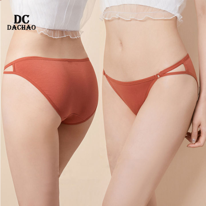 DACHAO 3PCS Lady Cotton Panties Female Underpants Panties for Women Briefs  Underwear Low-Waist Pantys Lingerie