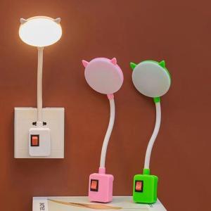 LED Bedroom Bedside Lamp Nightlight Plug in Flexible Study Reading Lights with Switch