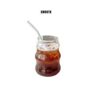Crystal House High Quality Borosilicate Glass Mug Durable Transparent Textured Beverage Cup Heat And Cold Resistant
