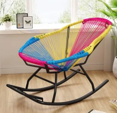 Rattan rocking chair balcony leisure reclining adult nap lazy rest sleep elderly rest leisure modern trendy INS look indoor living room furniture Kerusi goyang buluh rotan balkoni riadah berbaring tidur siang dewasa malas berehat tidur warga tua riadah