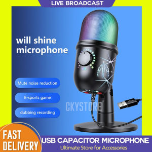 USB capacitor microphone dubbing recording mobile phone live broadcast karaoke noise reduction for Desktop Laptop MAC / Windows