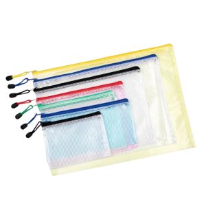 Mesh Zipper Bag Portable Bag Documentation Storage Document Pouch File Waterproof Transparent Office Stationery