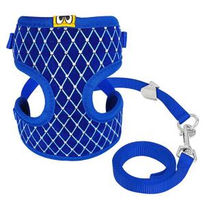 V.TOP Anjing Kecil Anak Anjing Fashion Kotak-kotak Pola Lembut Tali Dada Rompi Harness Tali Set