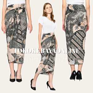 Rok Lilit Batik Foil Bawahan Kebaya Serut Instant modern Motif Lengkap Bahan Premium 150 x 100