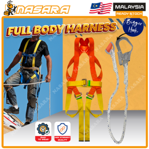 Nasara Safety Belt Full Body Harness Large Single Hook Polyamide Lanyard Safety Belt 461 / Tali Pinggang Keselamatan / 安全带