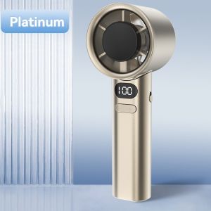 Portable Handheld Mini Fan 120 Speed Bladeless USB Rechargeable Adjustment With Strong Wind Cooler in summer Digital Display09+